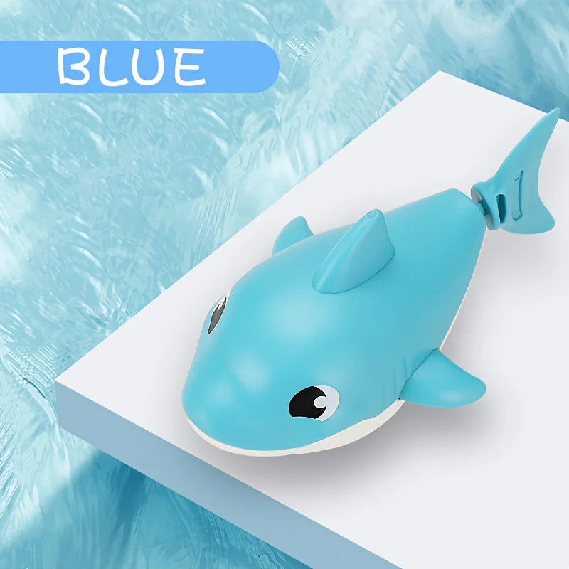 1pc Summer hot new cartoon shark baby water play toy with wind up chain, outdoor beach toy, shower toy, bath toy