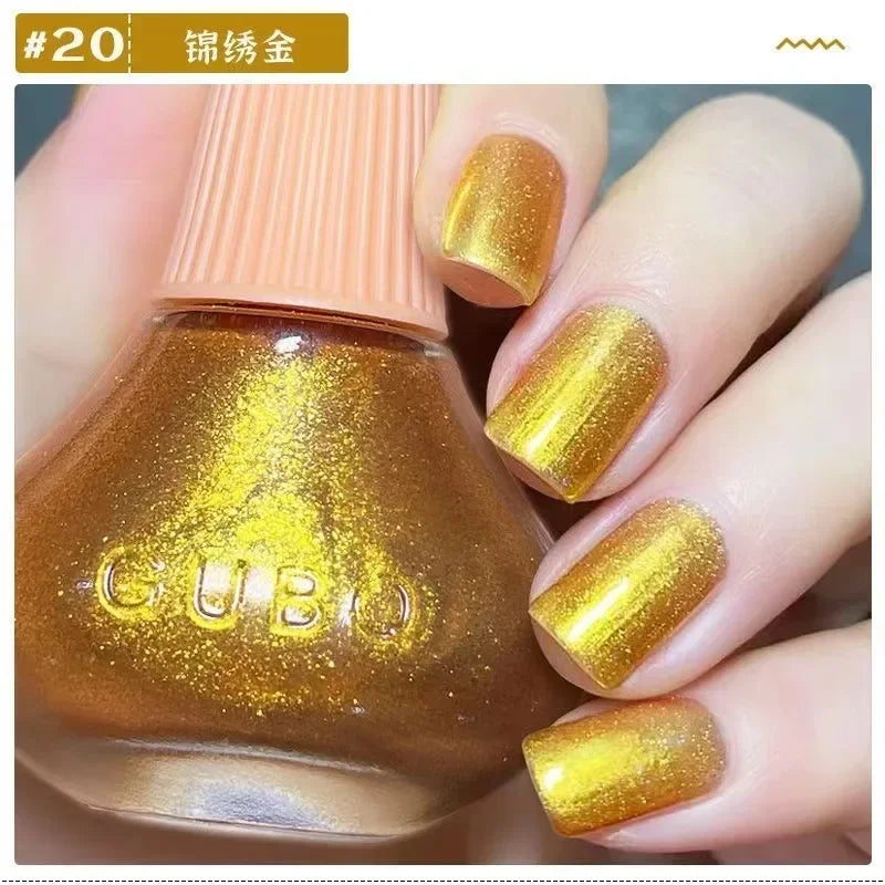 12ml Nail Polish Oil-based Nail Polish No-bake Quick Dry Non-tear Small Glitter Transparent Red Blue Green Nude 45 Colors