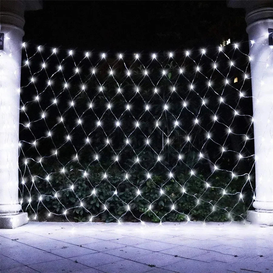 3x2/6x4M ED Net Light Outdoor Christmas Mesh String Light Waterproof Window Curtain Fairy Light for Holiday Party Decor