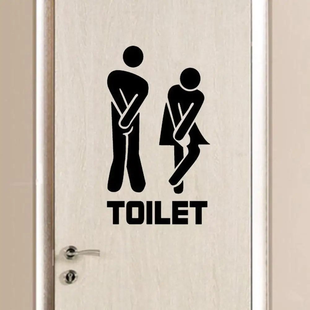 Creative Funny Toilet Wall/Door Stickers Bathroom Decoration Wallpaper Decals The Home Decor Wall On Vinyl Waterproof Poste N5X6