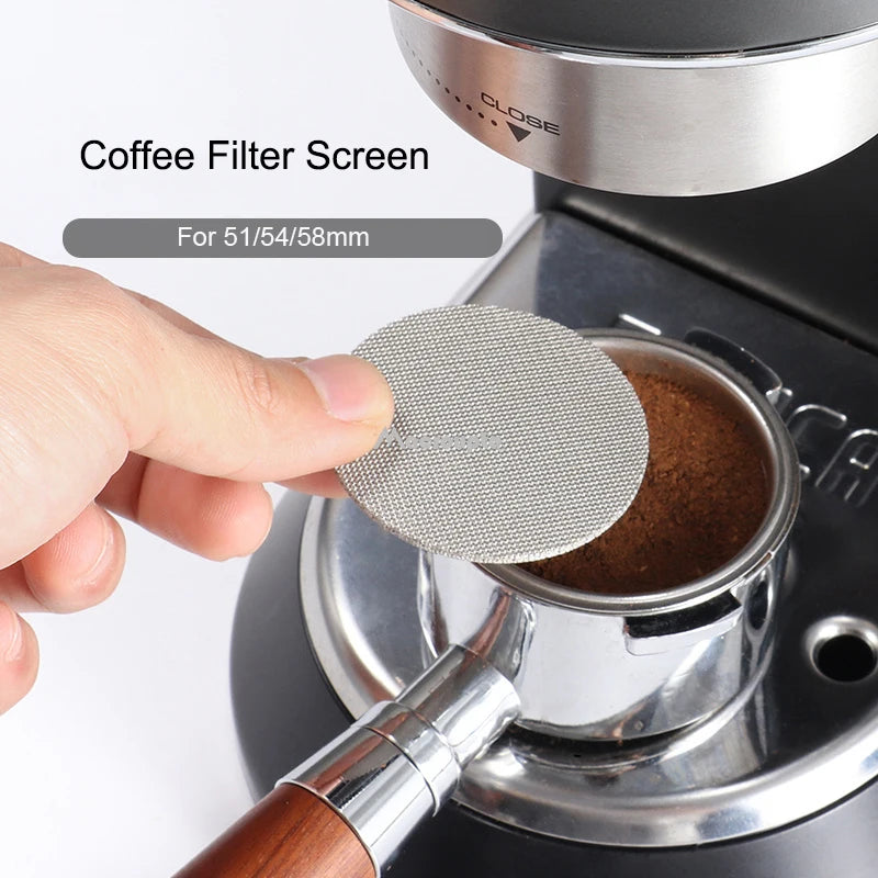 51/53/58mm Reusable Coffee Filter Screen Heat Resistant Mesh Portafilter Barista Coffee Making Puck Screen for Espresso Machine