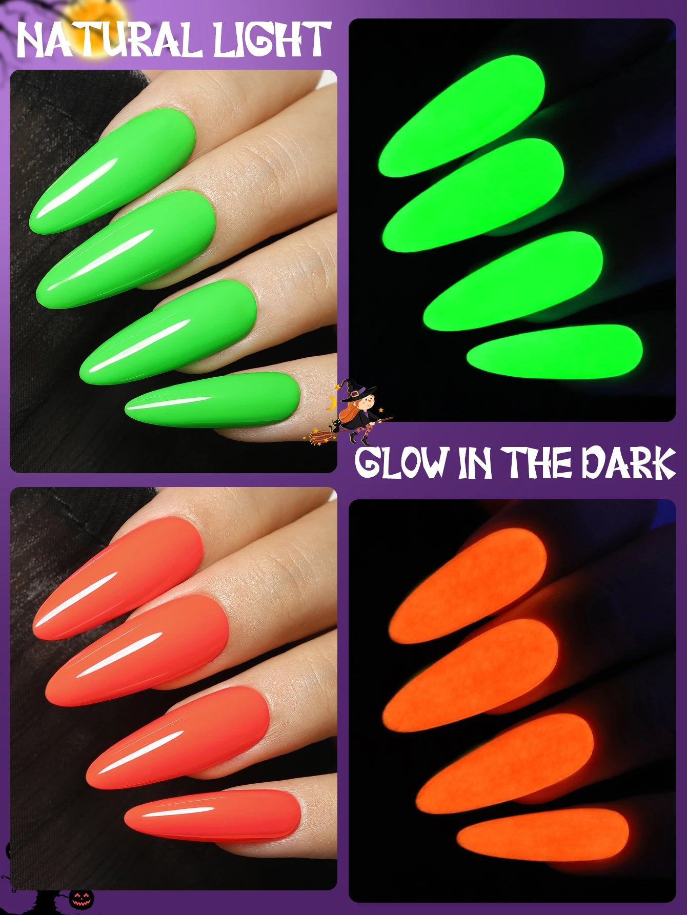 YOKEFELLOW 10ML Glow in the dark Gel Nail Polish Luminous Neon Gel Polish Summer Semi Permanent Soak Off Nail Art UV Varnish