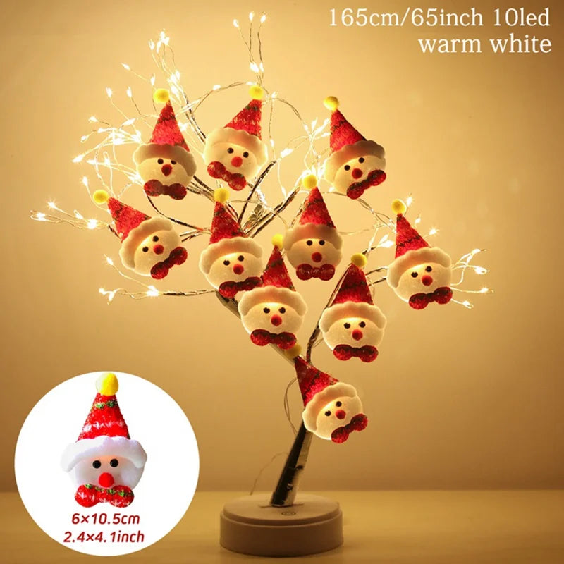 Snowman Christmas LED Garland String Light Merry Christmas Decorations For Home 2024 Cristmas Tree Ornament Xmas Navidad Gifts