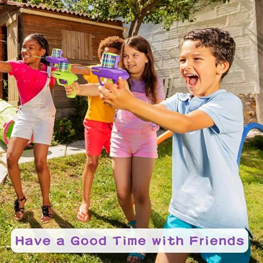 Kids Outdoor Game Foam Disc Gun Toy Flying Disc Shooting Launcher Gun Double Parent-child Interactive Children Toy