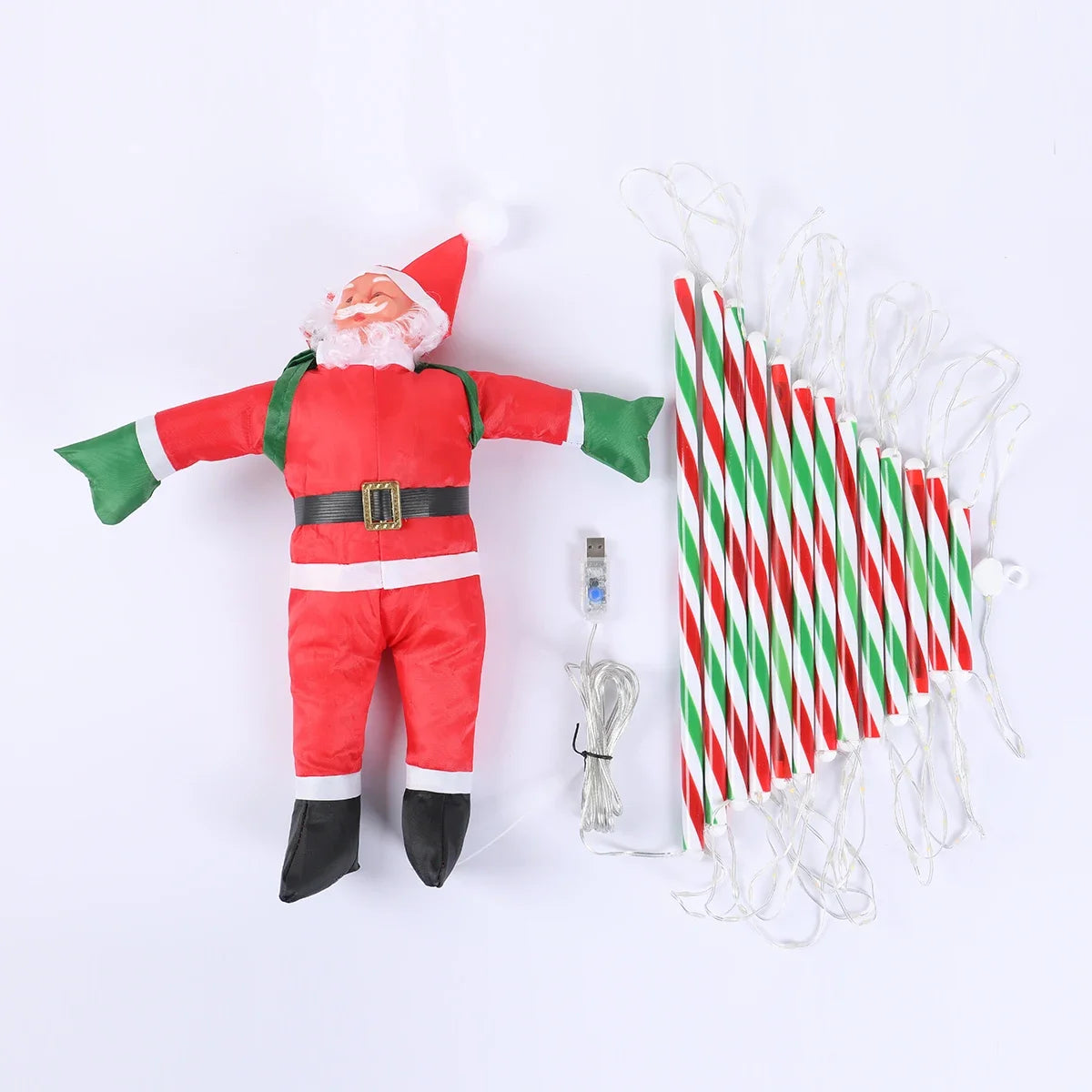 3M Santa Claus Climbing Ladder Warm Light Christmas Decoration Home Outdoor Garden Cristmas Tree Ornement New Year Gift