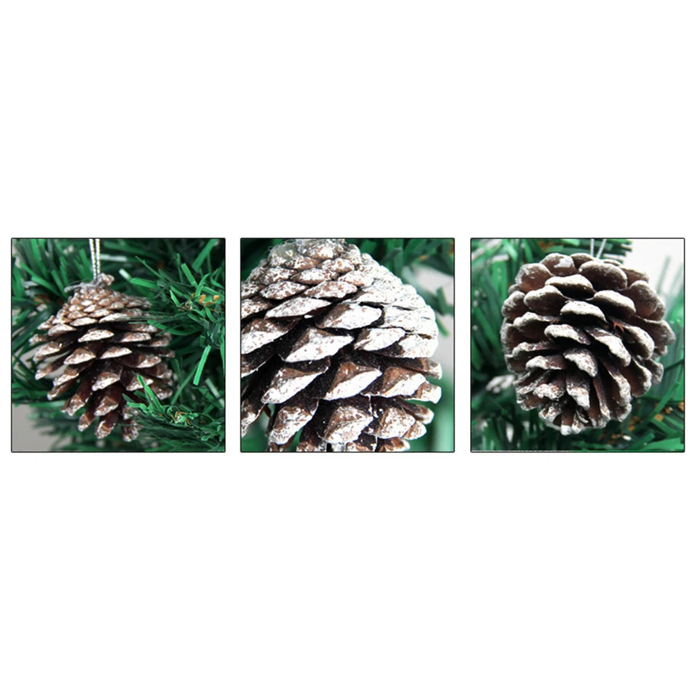 6pc/set Small Pine Cones Christmas Tree Pendant 5CM Original Color Pine Cone Ornaments Natural White Edge Pine Cone Xmas Crafts