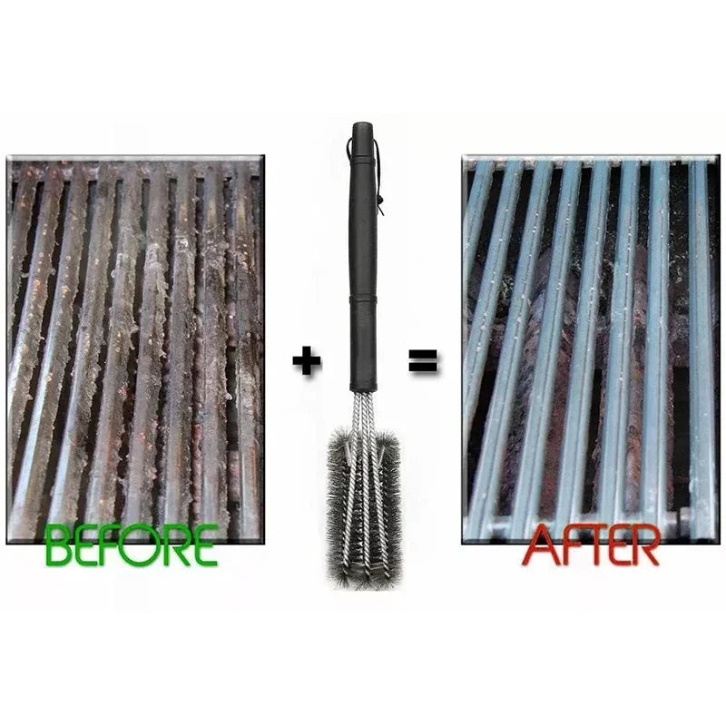 Barbecue Grill BBQ Brush Clean Tool Grill Accessories Stainless Steel Bristles Non-stick Cleaning Brushes Barbecue Accessories