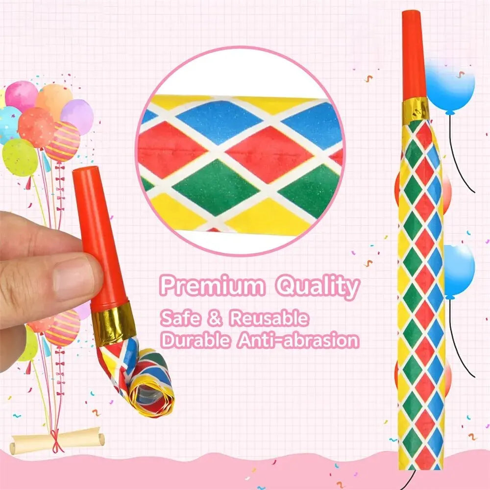 30PCS Colorful Whistles Toy Funny Toy Children Blowing Dragon Whistle Blow Roll Toys Baby Party Games Birthday Gifts Toddler Toy