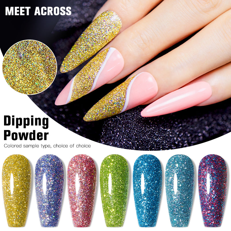 MEET ACROSS Dipping Nail Powder Temperature Changing Color Powder Glitter Thermal Pigment Dust Soak Off UV Nail Decoration