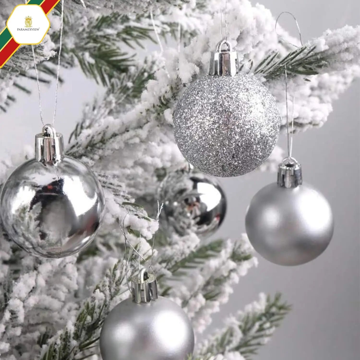 24pcs 4cm mini pink gold silver Christmas hanging ball Christmas tree home decoration hanging ball