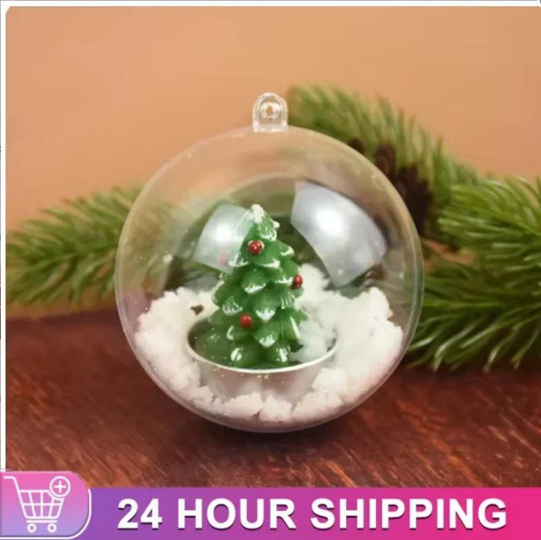 3-7CM Christmas Transparent Ball Plastic Fillable Bauble Xmas Tree Hanging Ornaments Decoration For Home Wedding Party Gift Box