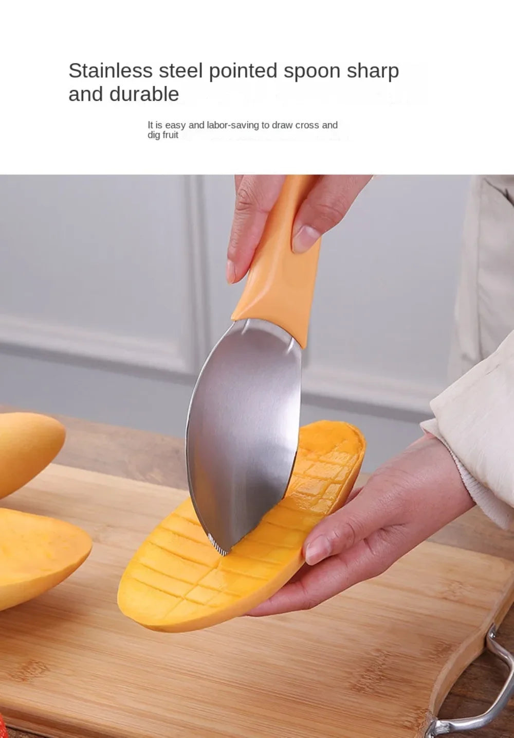 Multi Functional Mango Peeler Mango Peeling Cutting Knife Mango Peeling Separator Mango Scoop Avocado Peeler Fruit Kitchen Tool