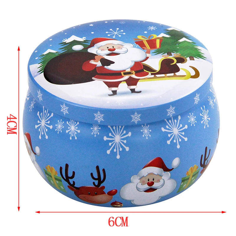 Empty Travel Christmas Aromatherapy Candle Jar Christmas Scented Candle Tin Jar Soy Wax Plant Candle Gift Box Only Empty Jar