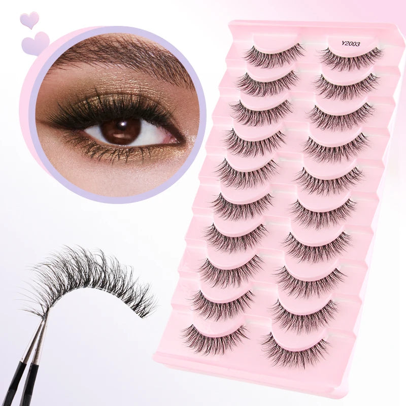 YSDO Half Eyelashes 3/10 pairs Natural Full False Eyelashes 3d Lashes  Cat Eye Fake Eyelashes Extension Faux Cils Makeup Tools