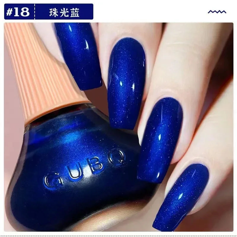 12ml Nail Polish Oil-based Nail Polish No-bake Quick Dry Non-tear Small Glitter Transparent Red Blue Green Nude 45 Colors