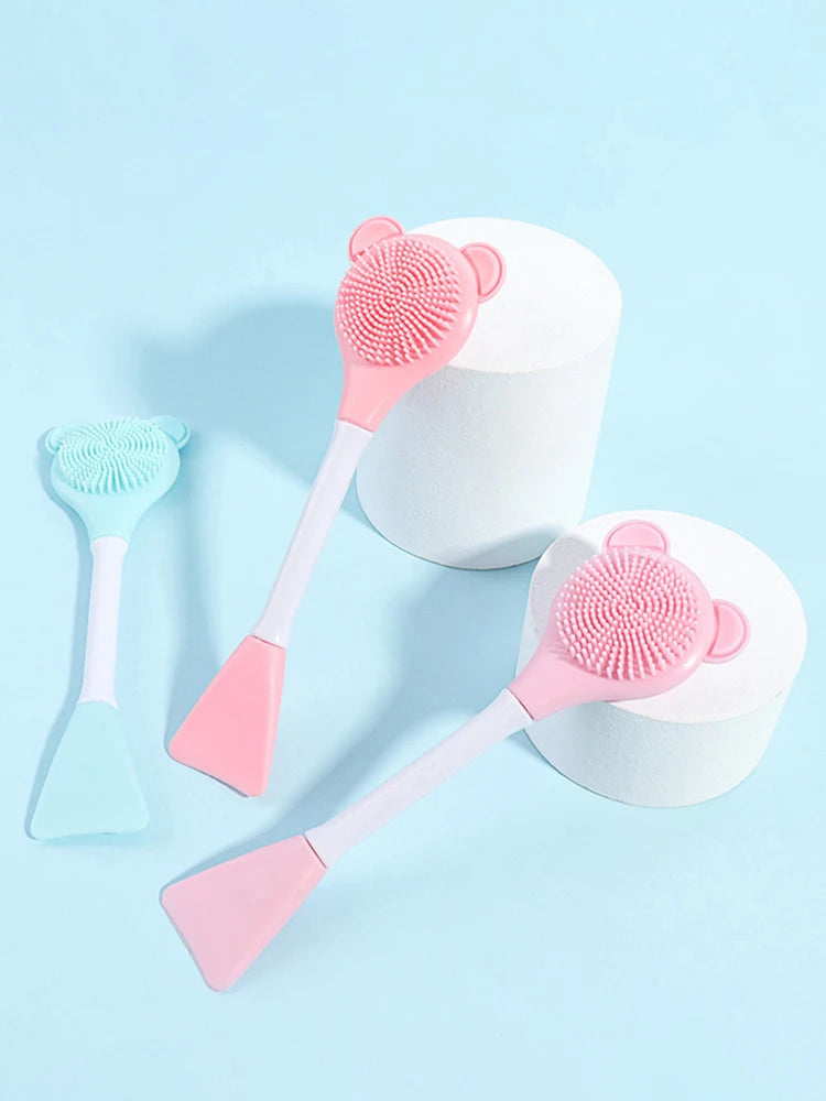 Cleansing Brush 2 In 1 Silicone Mask Brush And Facial Cleaning Brush Are Used For Exfoliation, Massage, Makeup Removal Skin Care