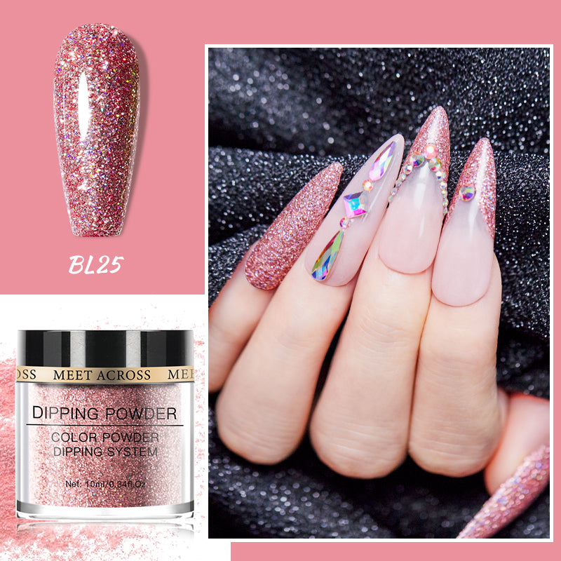 MEET ACROSS Dipping Nail Powder Temperature Changing Color Powder Glitter Thermal Pigment Dust Soak Off UV Nail Decoration