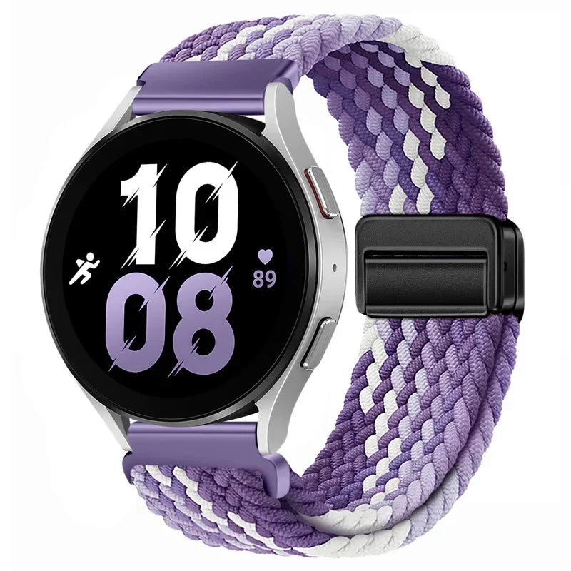 20mm 22mm Magnetic Braided Loop Nylon Strap For Huawei Watch 4/3/GT4-3-2 Pro Samsung Watch 6 5 4 3 Amazfit GTR/GTS Bracelet Band