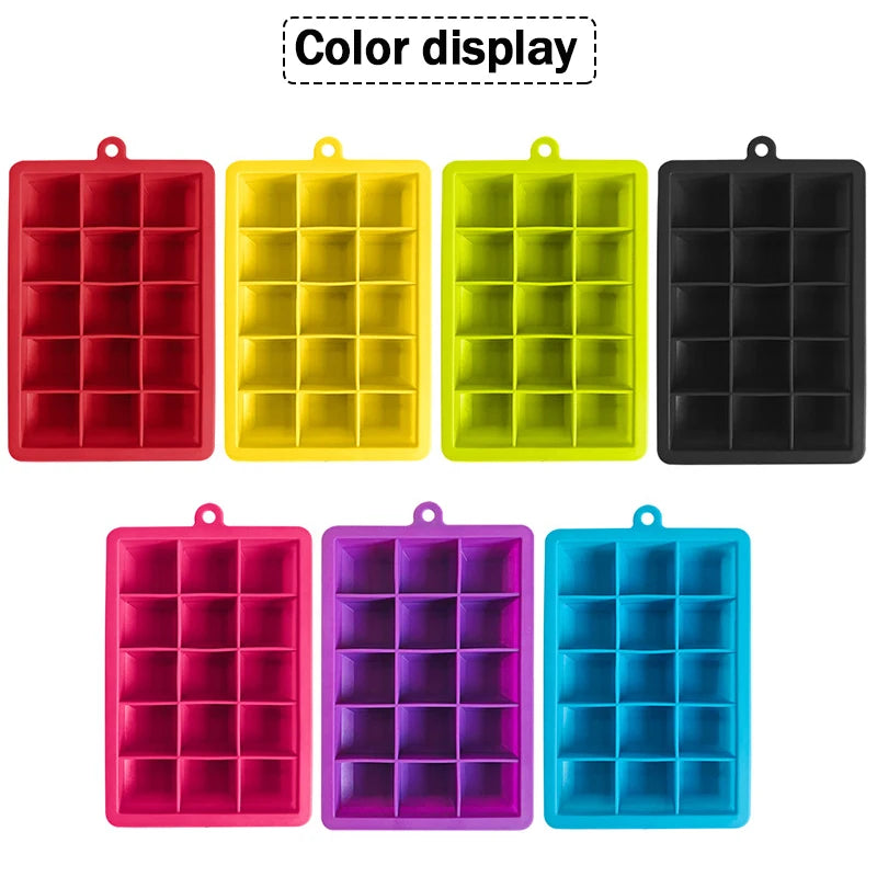 4/6/8/15 Grid Big Ice Tray Mold Giant Jumbo Large Food Grade Silicone Ice Cube Square Tray Mold DIY Ice Maker Ice Cube Tray