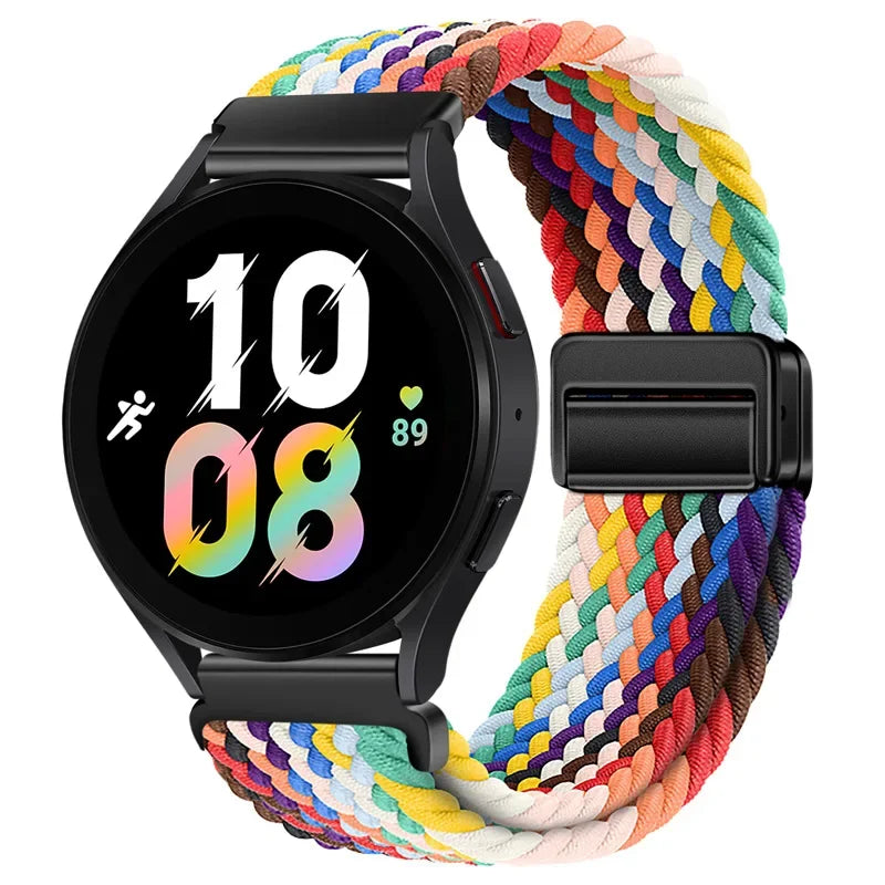 20mm 22mm Magnetic Braided Loop Nylon Strap For Huawei Watch 4/3/GT4-3-2 Pro Samsung Watch 6 5 4 3 Amazfit GTR/GTS Bracelet Band