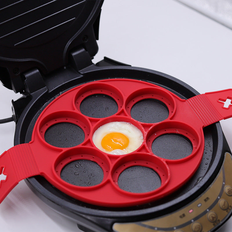 7 Hole Egg Pancake Ring Nonstick Pancake Soufflé Making Mold Silicone Cake Omelet Cooker Shaper Tool Kitchen Baking Accessories