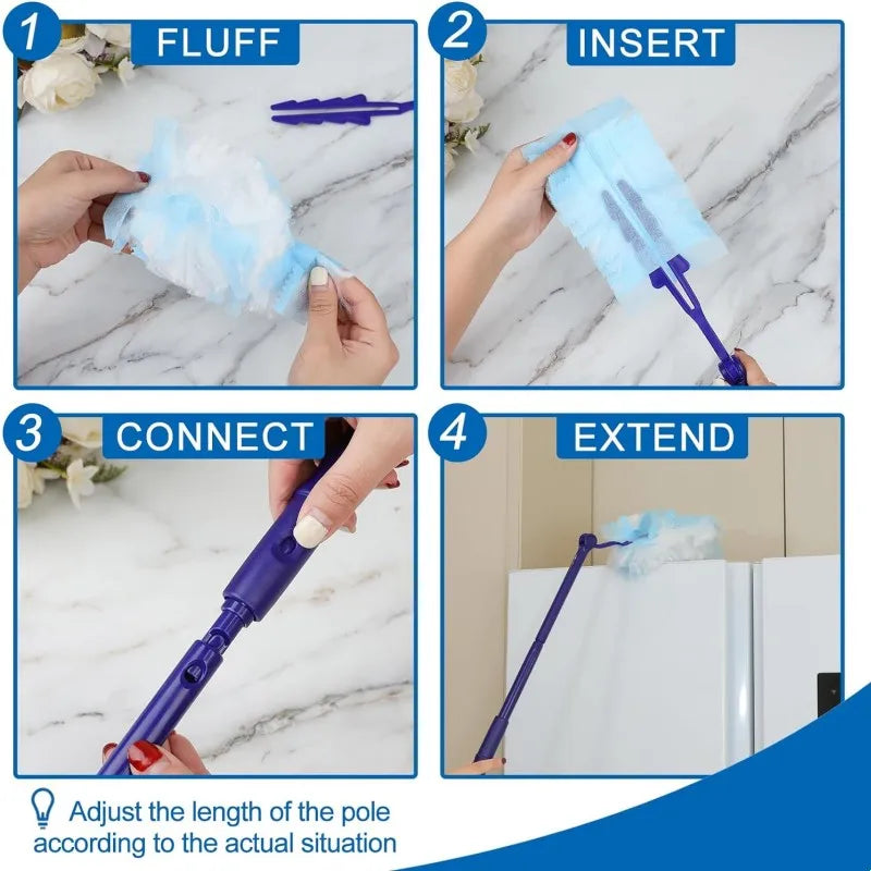 Disposable Dusters with Replace Heads Scalable Cleaning Brush Duty Duster Refills Electrostatic Duster Home Office Cleaning Tool