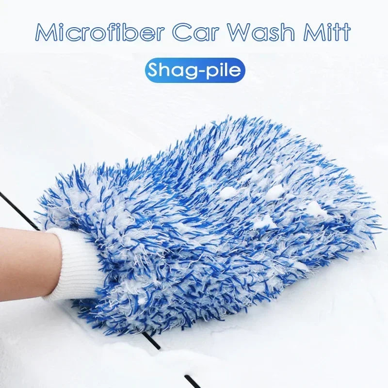 Plush Car Wash Mitt Microfiber Thick Car Cleaning Mitts Auto Car Wash Accessories Car Cleaning Tools dusting gloves