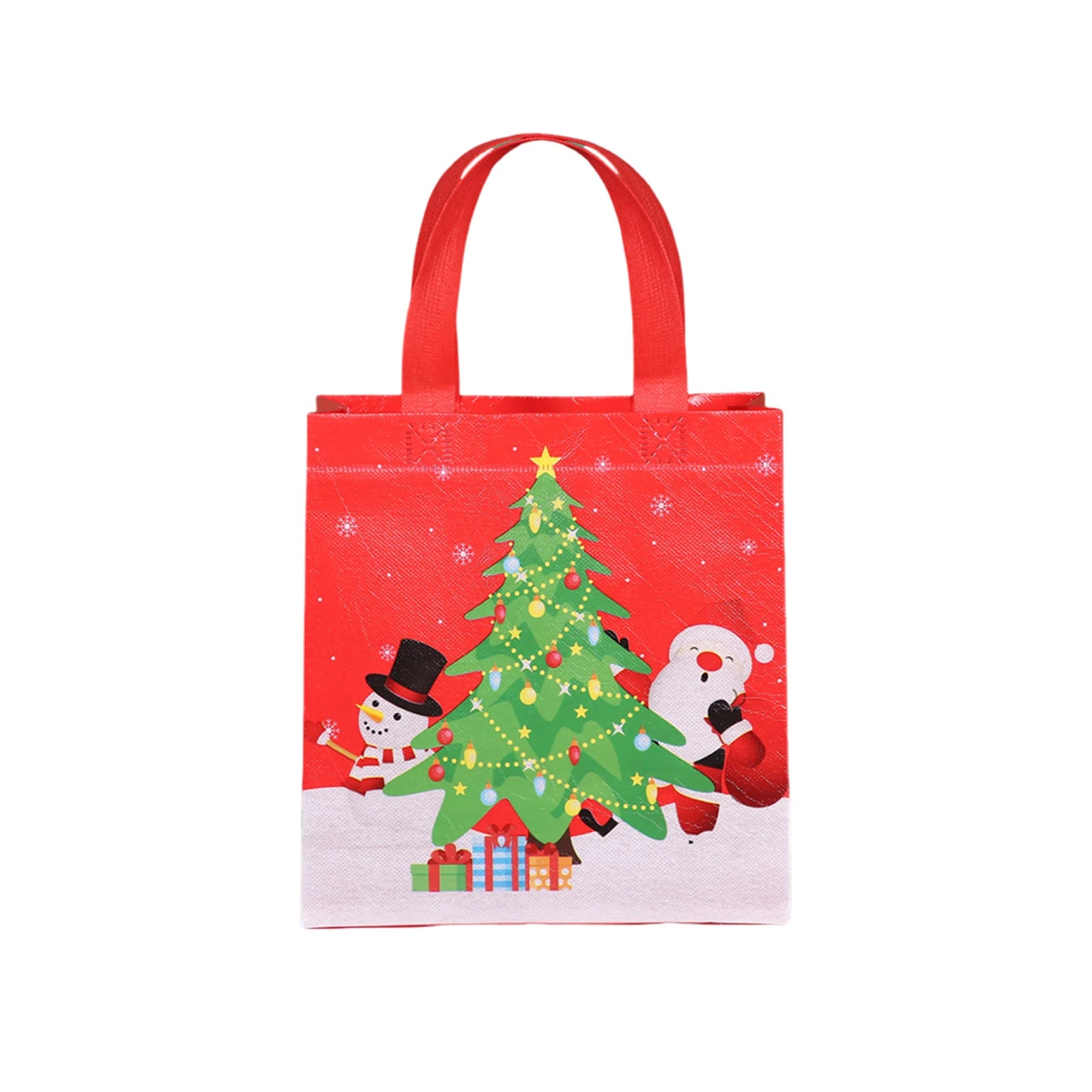 2024 New in Christmas Gift Bags Cartoon Cute Santa Elk Snowman Printing Non Woven Handbag Hot Pressing Party Supplies Ornaments