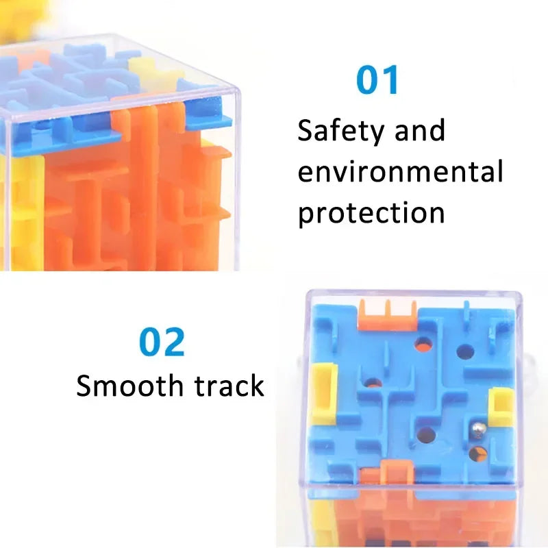 3D Maze Magic Cube Six-sided Transparent Puzzle Speed Cube Rolling Ball Magic Cubes Maze Toys For Children Stress Reliever Toys