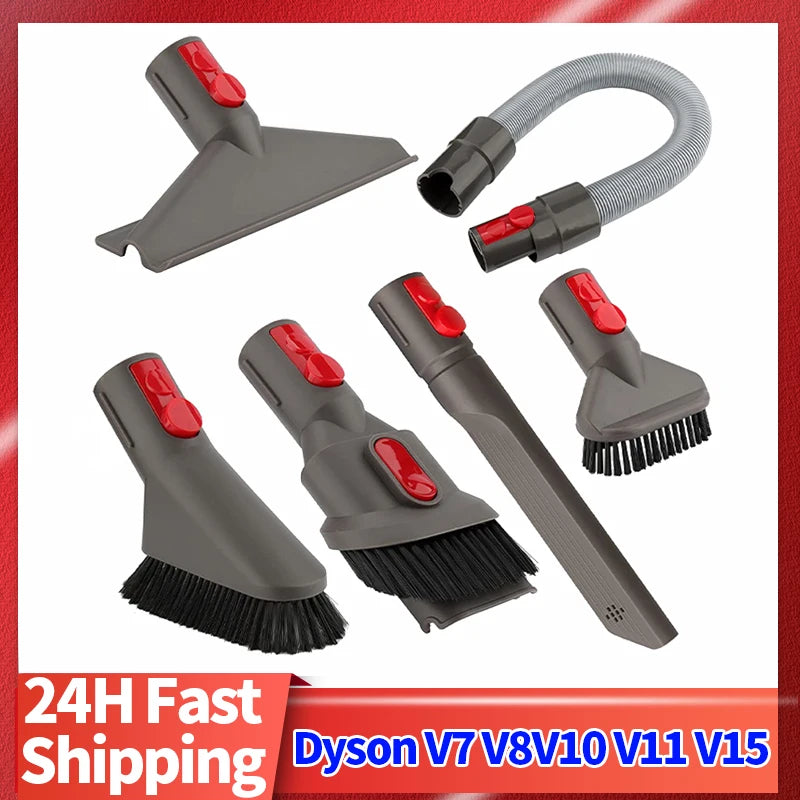 Flat Suction Nozzle Head For Dyson V7 V8 V10 V11 V12 V15 Vacuum Cleaner Mattress Brush Head Round Brush Soft Brush Parts