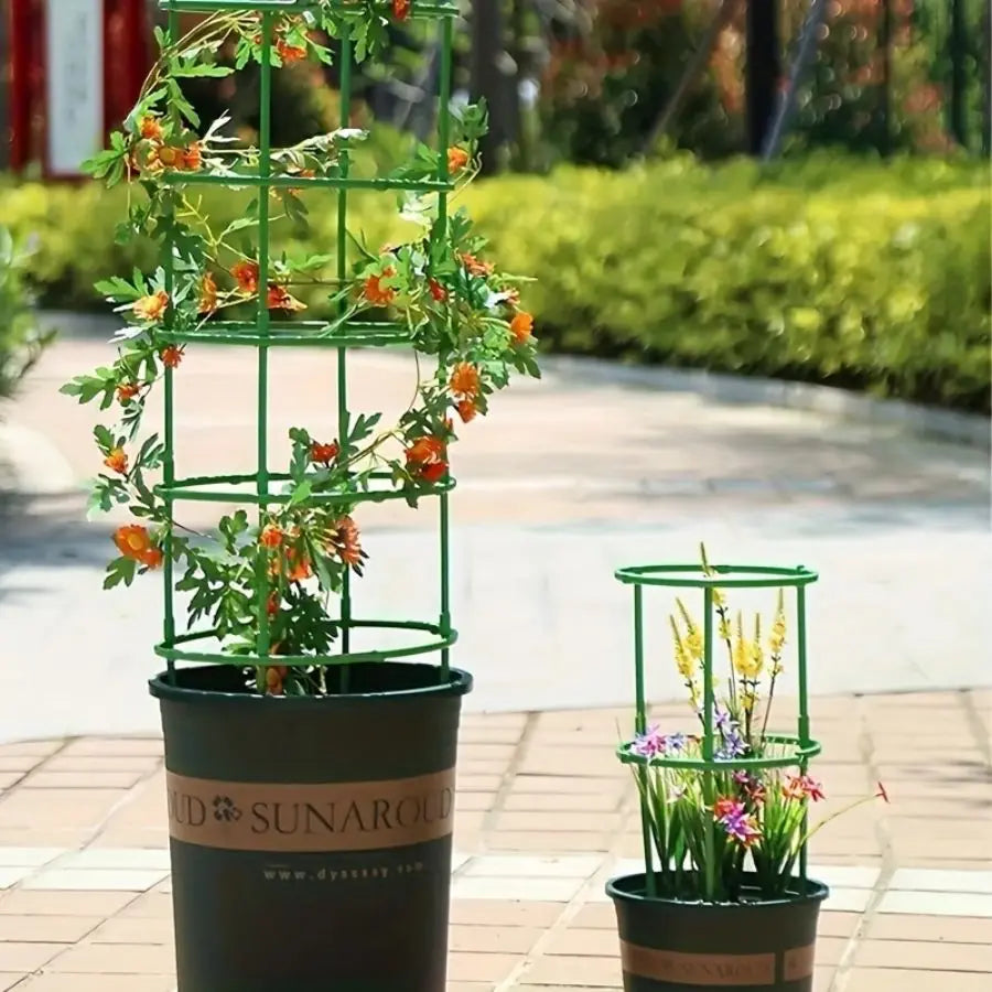 18 Pcs/set 6 Layers Plant Support Plant Stakes Round Plant Support Ring Plastic Plant Cage Holder Flower Pot Climbing Trellis