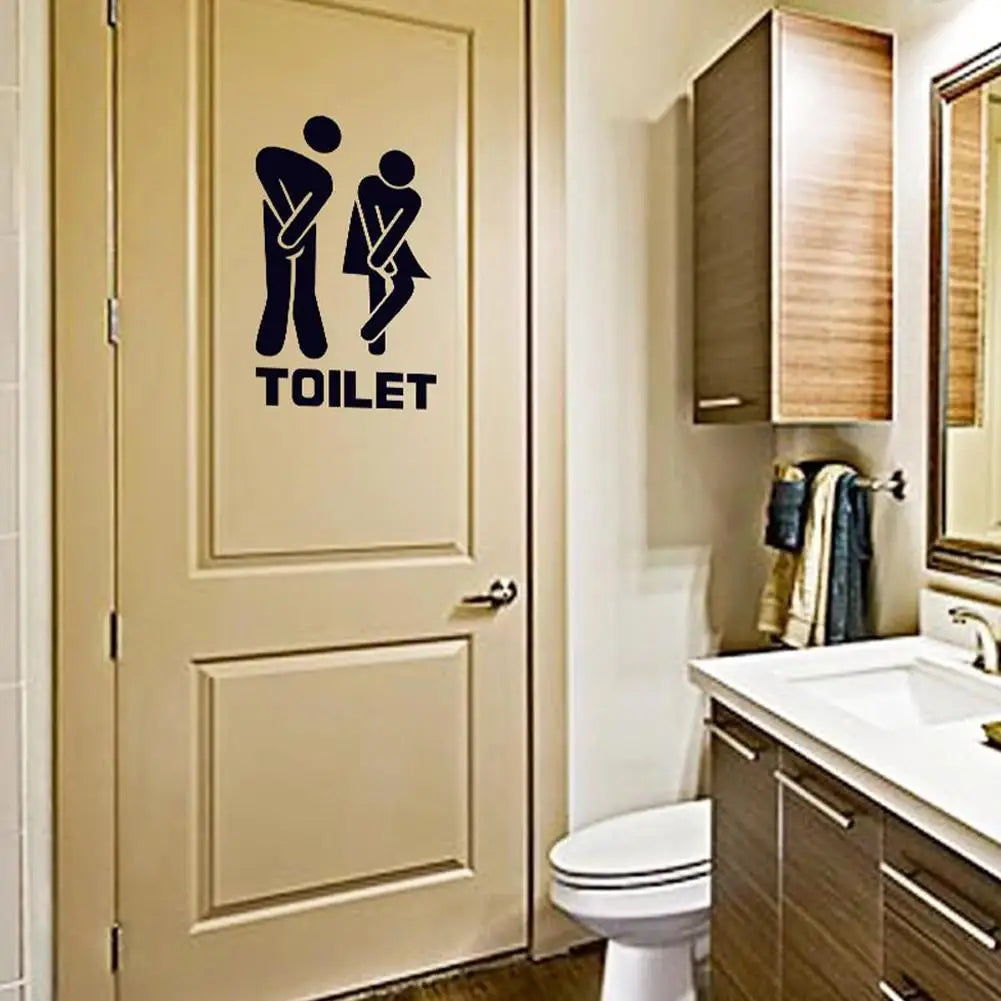 Creative Funny Toilet Wall/Door Stickers Bathroom Decoration Wallpaper Decals The Home Decor Wall On Vinyl Waterproof Poste N5X6