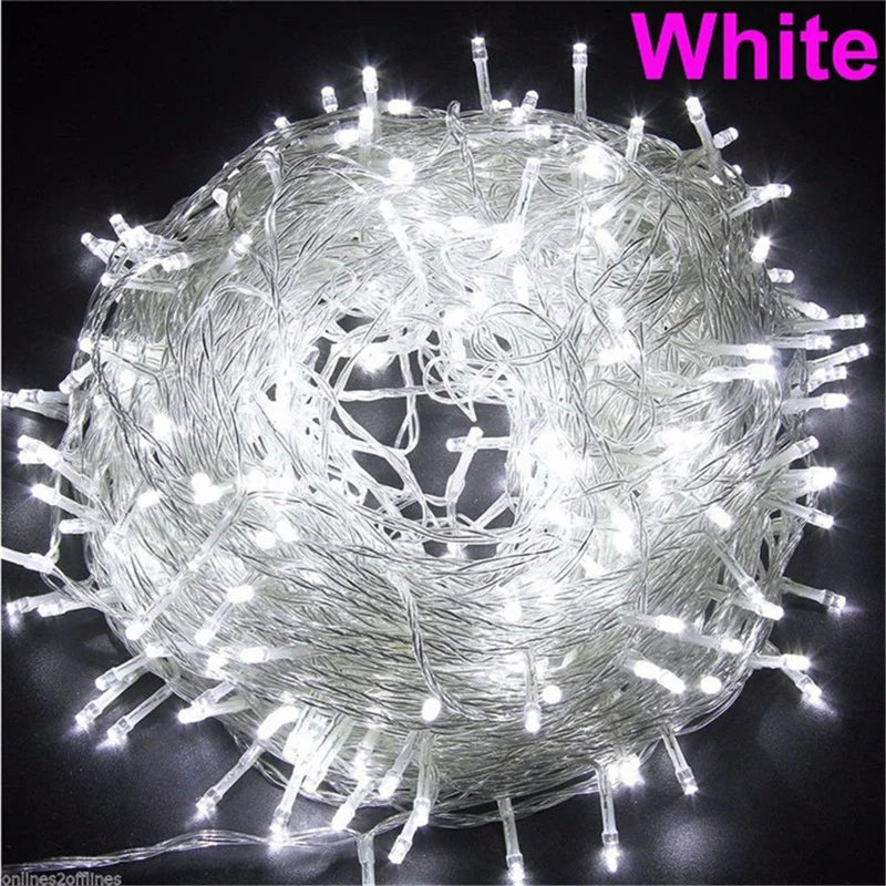 Xmas Outdoor Christmas Lights Led String Lights 100M 10M 5M Luces Decoracion Fairy Light Holiday Lights Lighting tree garland