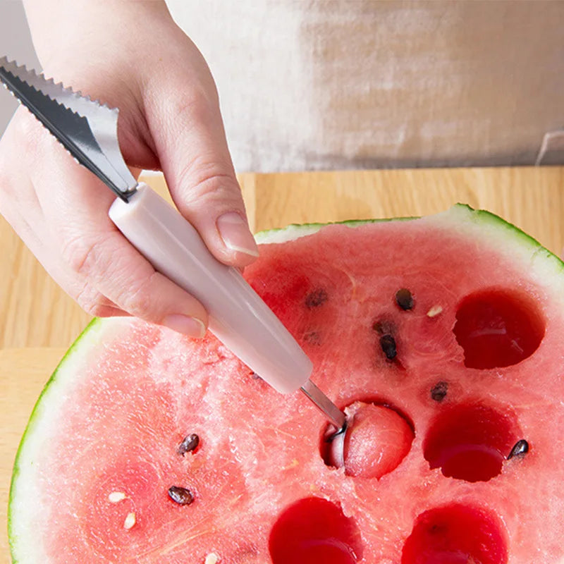 Multi Function Fruit Carving Knife Watermelon Baller Ice Cream Dig Ball Scoop Spoon Baller Kitchen DIY Cold Dishes Tools Gadgets