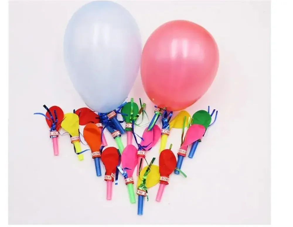 50 Pcs Gold Thread Balloon Whistle Kids Birthday Party Favor Pinata Filler Easter Children's Day Carnival Party Favor Decoration