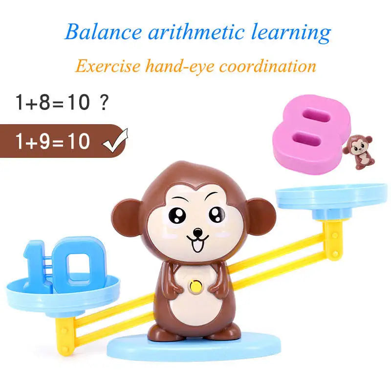 Monkey Balance Math Toy Baby Montessori Early Educational Balancing Scale Toys Teaching Material Table Games Interactive Gifts