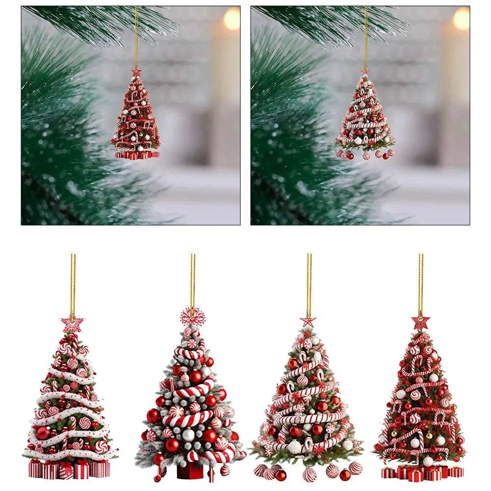 Christmas Tree Hanging Pendant Light Reflection Christmas Ornaments Home Christmas Decorations For New Year