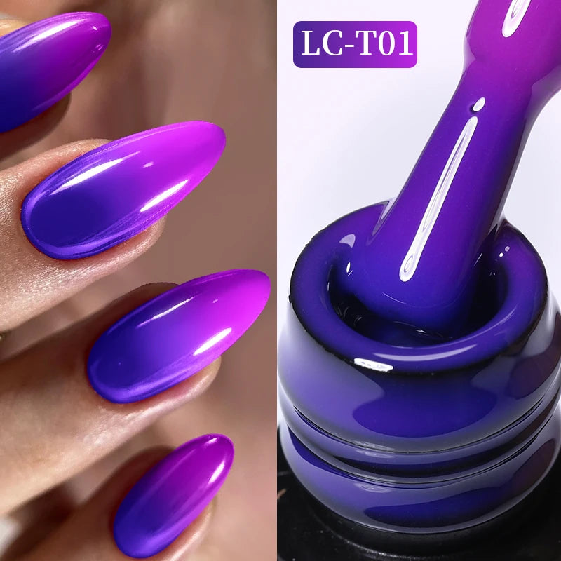 LILYCUTE 7ML Thermal Gel Nail Polish Ultra-thin Temperature Color Changing Gel Polish Semi Permanent UV Gel Nail Art Gel Varnish