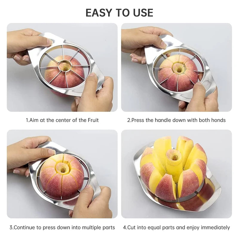 Stainless Steel Apple Slicer Fruit Cutter Fruit Cutter Stainless Steel 3-in-1 Stainless Steel Apple Corer Peeler Apple Cutter