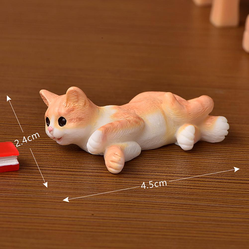 Kawaii Mini Cat Ornament Garden Kitten Statue Gift Kids Miniatures Cat Kitten Family Cat Decorative Figurines Cute Cat Crafts