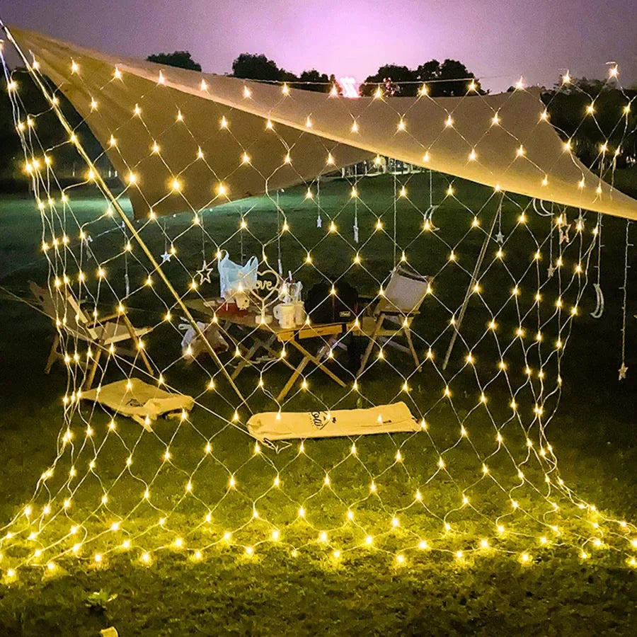 3x2/6x4M ED Net Light Outdoor Christmas Mesh String Light Waterproof Window Curtain Fairy Light for Holiday Party Decor