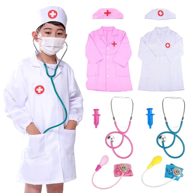 Children Doctor Toys Pretend Play Role Playing Puzzle Early Education Interactive Toy Nurse Clothing Birthday Gifts for Kids TMZ