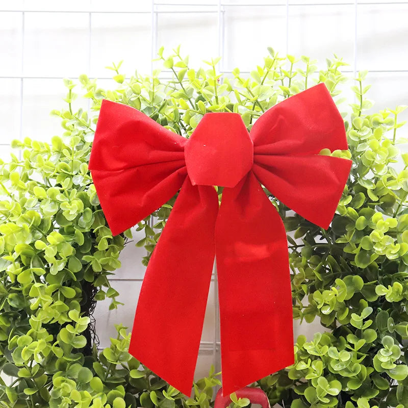 Big Bowknot Red Ribbon Christmas Tree Topper Decoration Red Bow Xmas Wedding Decor for Home Front Door Pendant Decor Party Prop