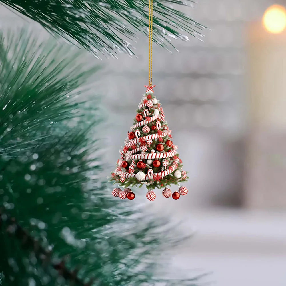 Christmas Tree Hanging Pendant Light Reflection Christmas Ornaments Home Christmas Decorations For New Year