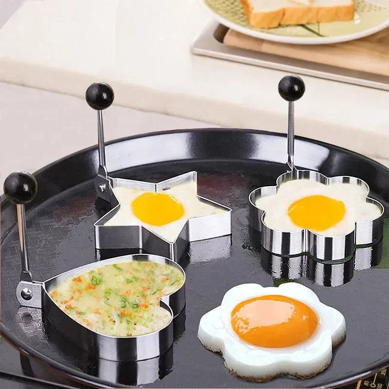 New Stainless Steel Fried Egg Mold Heart Pancake Maker Breakfast Baking Omelette Rings Cooking Tools Kitchen Accessories Gadget