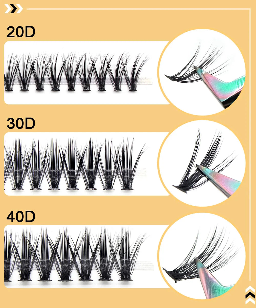 Moonlily Soft Mink 20D/30D/40D Lashes Cluster Eyelash Extension Natural Long 3D Volume Effect Faux Bunche Individual Makeup