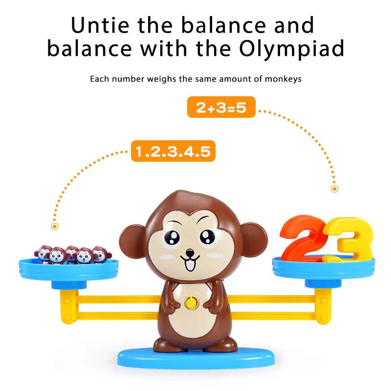 Monkey Balance Math Toy Baby Montessori Early Educational Balancing Scale Toys Teaching Material Table Games Interactive Gifts