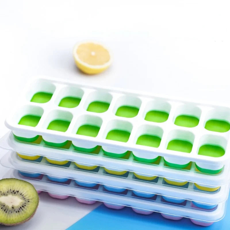 14 Grid Ice Cube Tray Silicone Mold Square Ice Cube Tray Mold Ice Cube Maker Non-toxic Durable Bar Pub Wine Ice Blocks Maker