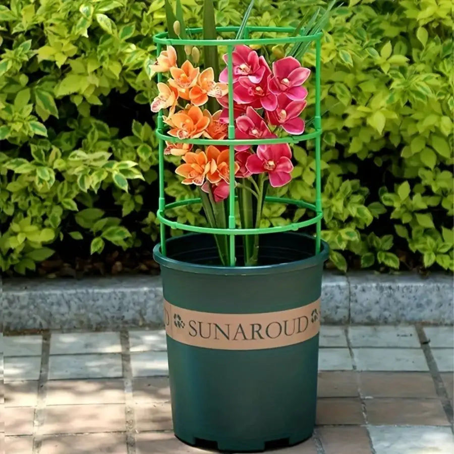 18 Pcs/set 6 Layers Plant Support Plant Stakes Round Plant Support Ring Plastic Plant Cage Holder Flower Pot Climbing Trellis