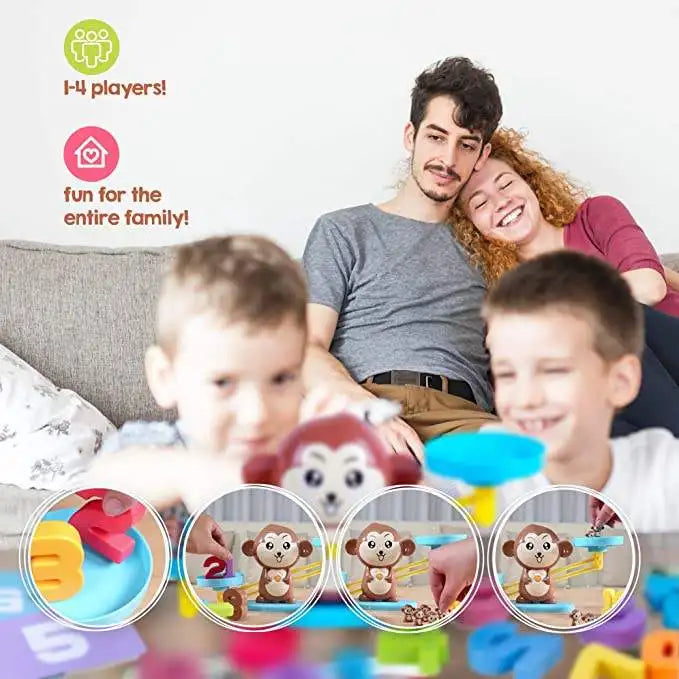 Monkey Balance Math Toy Baby Montessori Early Educational Balancing Scale Toys Teaching Material Table Games Interactive Gifts